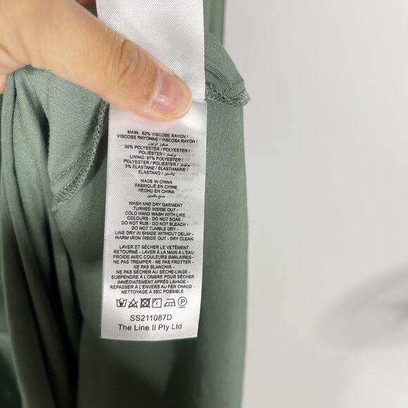 Significant Other US Size 10 Fern Green Olinda Dress Maxi One Shoulder Draping - Picture 15 of 16